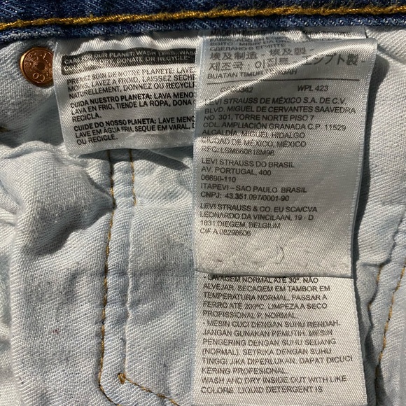 Levi's Men's Straight Jeans in Distressed Blue - Picture 7 of 12